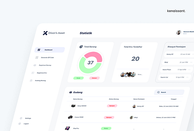 Admin Dashboard of Asset Management with QR Code - Dixon's Asset app asset management. dashboard graphic design mobile mobile app mobile design qr code ui ui design ux