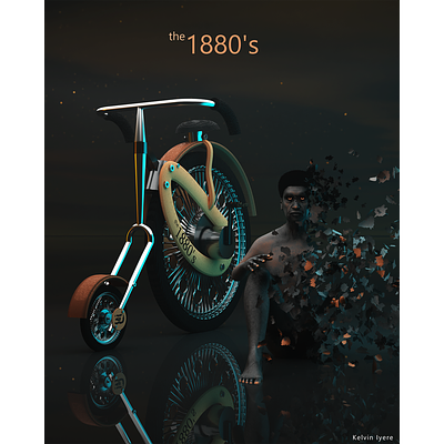 " the1880's " Bicycle redesign in 3d 3d 3dmodeling branding design fashion industraidesign logo product