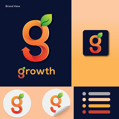 Growth Eco Friendly Company Logo Design 3d animation app art best logo brand identity branding design illustration logo ui