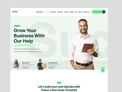 Pulsar Business Template | Live Site! agency business business webflow template cms corporation webflow template design portfolio pulsar webflow template template webflow webflow template