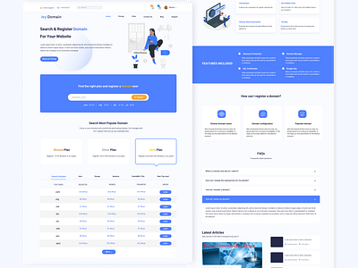 Jey Domain - Domain registrar service animation branding design domain domain service graphic design hosting hosting servvice il illustration price table pricing registrar search search box ui ux vector web hosting website