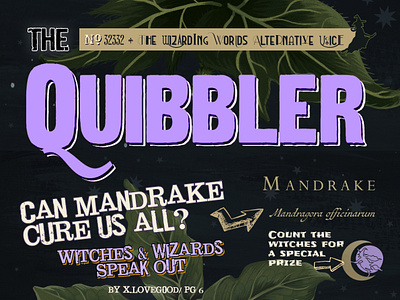 Quibbler Issue Cover fantasy figma graphic design harrypotter illustration quibbler typography