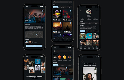 Sosh - Finding Events & Friends App design mobile app ui ui design ux design uxui visual design