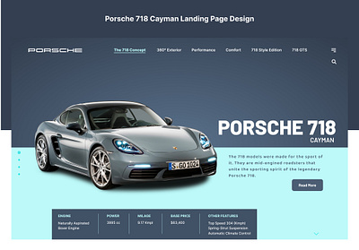 Porsche 718 Cayman Landing Page Design banner figma porsche 718 cayman banner page ui ux