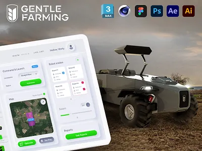 App to control farm tractors 3d agriculture agro agronomy animation app appdesign farming motion graphics tableapp tractors uxui