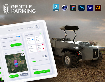 App to control farm tractors 3d agriculture agro agronomy animation app appdesign farming motion graphics tableapp tractors uxui