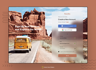 Sign Up Page | Daily UI 001 app daily ui design explore graphic design illustration landing page sign up travel ui ui design uiux ux design web design