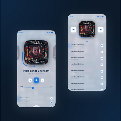 Design of music app player pages graphic design ui ux