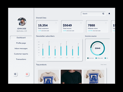 Analytics Dashboard analytics blue business chart cyan dashboard design figma marketing neumorphism stats userinterface