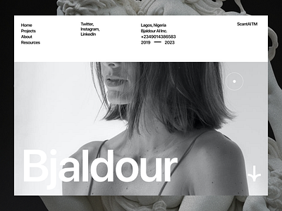 Bjaldour landing page ai app design finance graphic design portfolio ui website