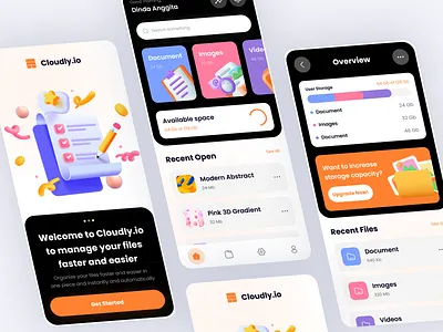 Mobile App - Cloudly.io analystics cloud cloud computing cloud storage cloud storage mobile app cloud system dashboard dropbox file file manager file sharing file upload folder google drive management mobile app mobile app product design saas storage storage system