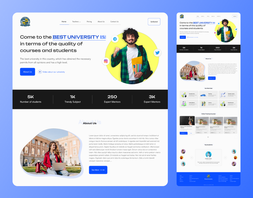 University Web Design design ui uiux university university web ux web website