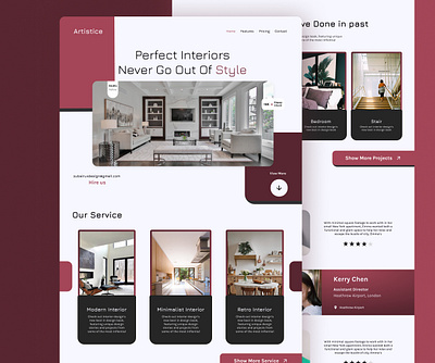 Artistice - Interior Design Landing page app branding design graphic design landing page ui ux web design