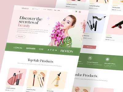 Glorious- Beauty and Personal Care Marketplace Website beauty beauty clinic beauty expert website beauty products website cosmetics website design hair expert website landing page makeup website skin care spa website ui ux web website design