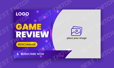 Video game review video thumbnail and web banner template or twi best twitch badges branding design graphic design illustration logo motion graphics new badges sub badges ui