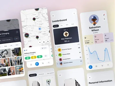 EV Car Charging App app charging design electric ev minimal mobile product design ui ux