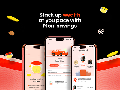 Moni Savings money produxt save savings app ui ux