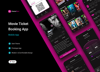 Movie ticket booking app cinema design figma mobile app movie