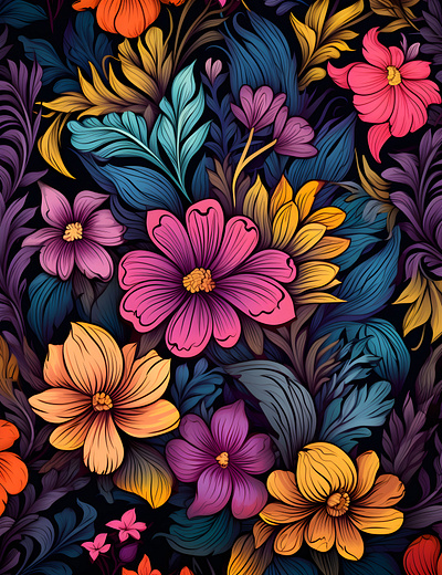 Beautiful Floral Pattern app branding cliparts design graphic design illustration logo ui ux vector