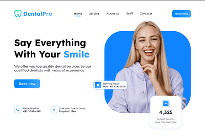 Dental clinic landing page dental figma landing page uxui web design