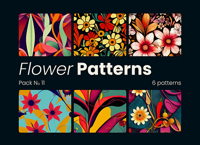 Flower Par floral illustrations graphic design printable digital paper seamlessly repeat