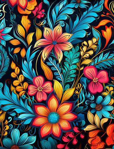 Beautiful Floral Pattern app branding cliparts design graphic design illustration logo ui ux vector
