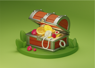 Treasure Chest 3D illustration 3d animation design graphic design illustration