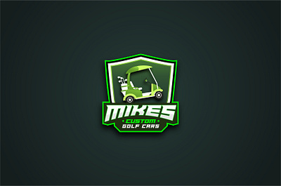 Mikes Custom Golf Cars logo 3d branding design graphic design illustration logo typography vector