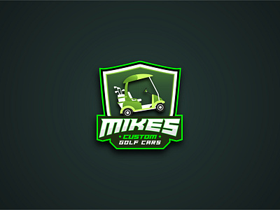 Mikes Custom Golf Cars logo 3d branding design graphic design illustration logo typography vector