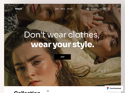 Nouva Fashion website - FREE UI KIT branding clothing ecommerce fashion kit logo online store store ui ui design uidesign uikit uikits uiux webdesign