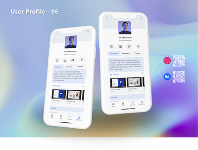 User Profile - iOS UI aboutme dailyuichallenge day6 design graphic design illustration myprofile profile ui uidesign uiuxdesign user userprofile webdesign