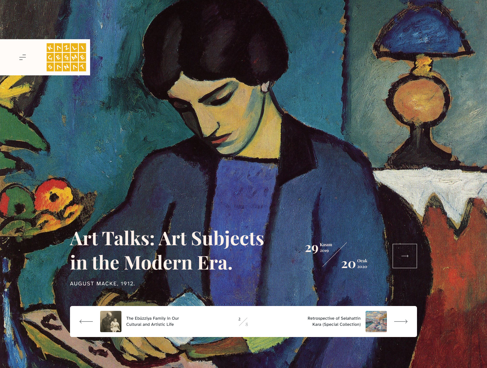 Istanbul Kazlicesme Art Gallery Website UI & Design System. art gallery design system museum style guide ui design website