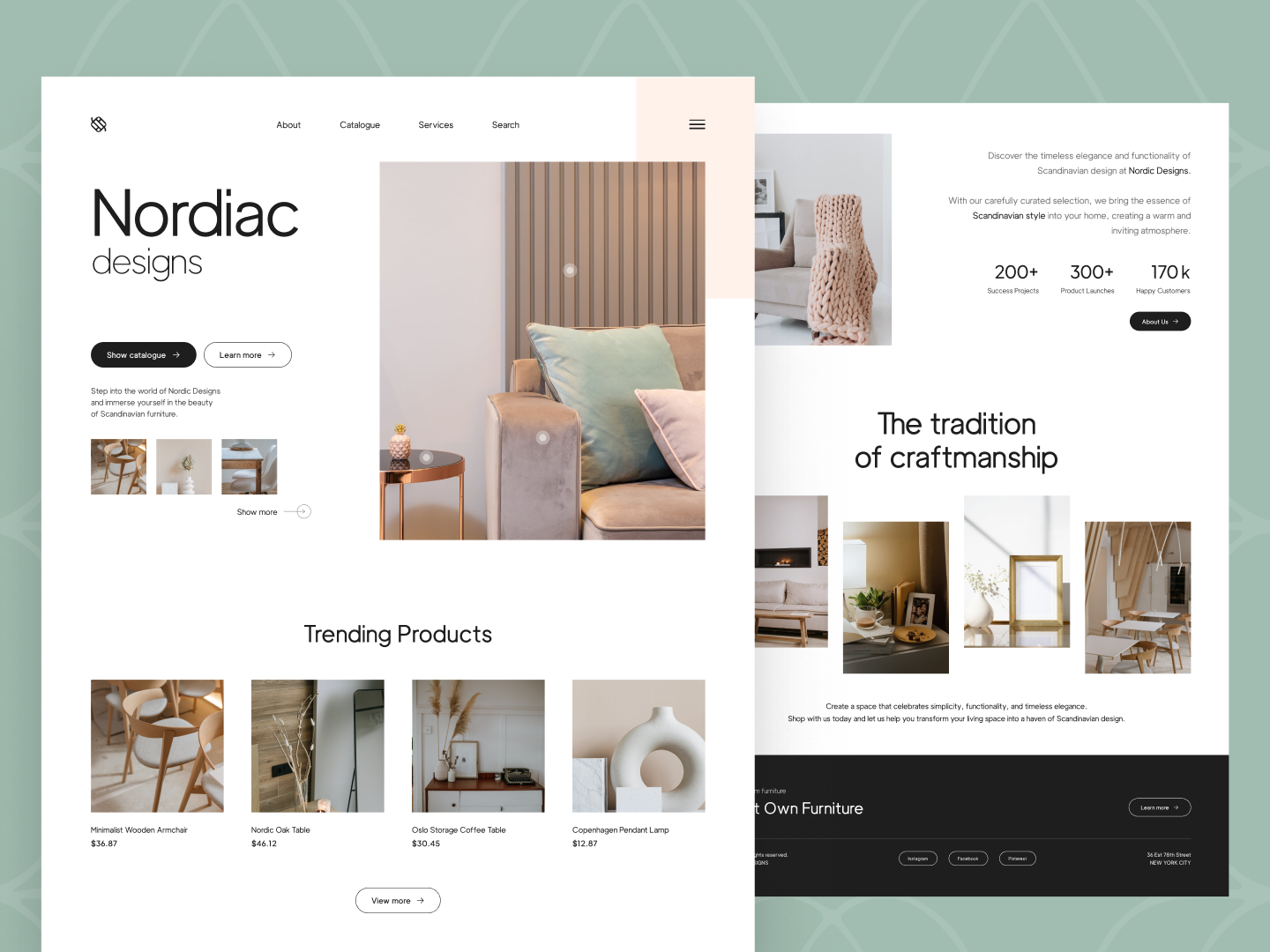 Nordic Designs - Scandinavian Furniture Website Design branding clean design design design challenge designer furniture furniture website home decor minimal minimal website minimalism minimalist product design scandinavian scandinavian furniture scandinavian website ui ui design ux website design