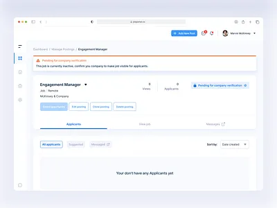Job Posting - Manage Job job board job posting manage job