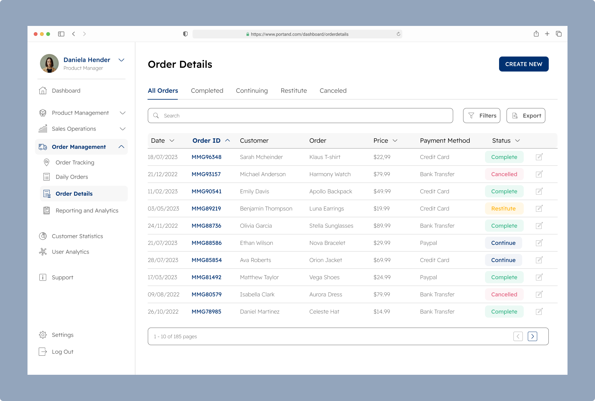 Order Details dashboard design order order details ui