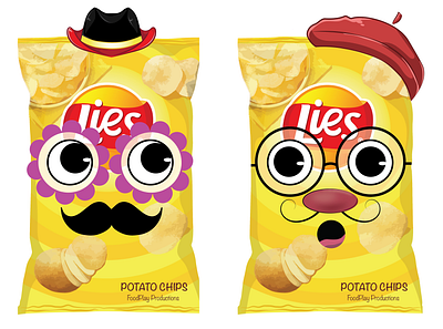 LIES Potato Chips branding design graphic design illustration logo typography