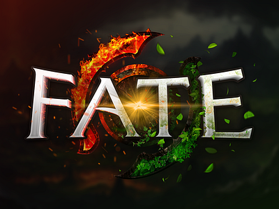 Fate Game Logo 3d game logo branding design fire game game logo game logo design gaming graphic design logo medieval mmo game mmo logo mmorpg logo nature nature and fire naturefire rpg typography