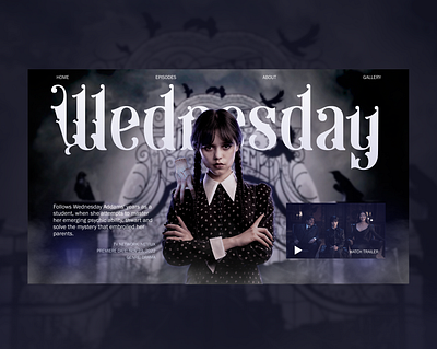Wednesday series design series uiux design web design website wednesday