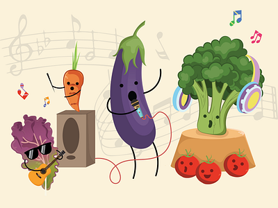 Veggies Got Talent! animation branding design graphic design illustration logo typography