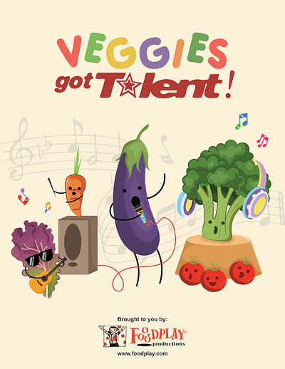 Veggies Got Talent! animation branding design graphic design illustration logo typography