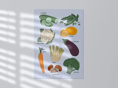eat your veggies design drawing illustration illustrator poster procreate vegetable veggies