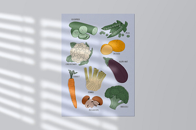 eat your veggies design drawing illustration illustrator poster procreate vegetable veggies