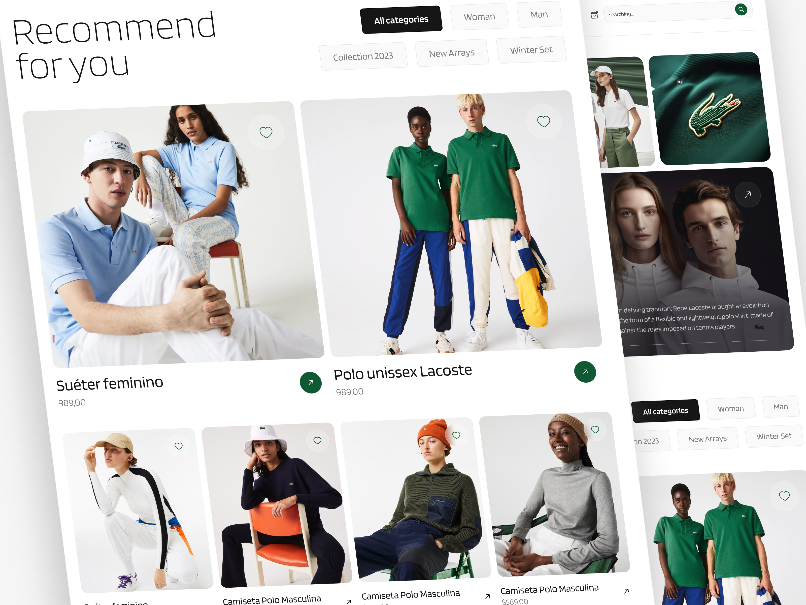 Example of Lacoste E-commerce Landing Page
