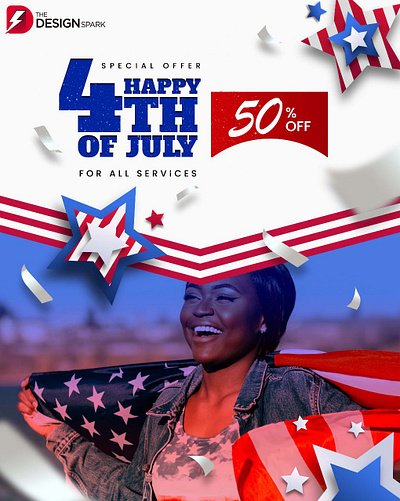 Independence Day 50% OFF 4th july 50 off branding design graphic design independence independence day social media marketing web design