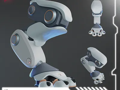 Mecha kitty leg test 1.2 3d blender design kitty leg mecha modeling robot robotic scifi