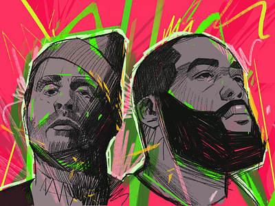 Run The Jewels Vo2 animated animation character design illustration illustrator motion graphics music people portrait portrait illustration procreate rap rap is cool rappers