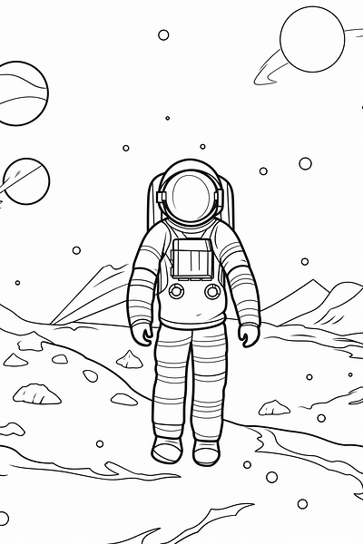Outer Space Odyssey - Coloring book ai images concept art graphic design illustration