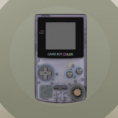 GameBoy Color. Atomic 3d animation graphic design