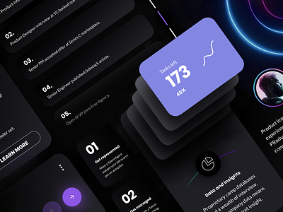 Components for Tech Talent Company Website buttons cards carusel charts components dark design system glow kit slider stats syfy tech theme ui web design
