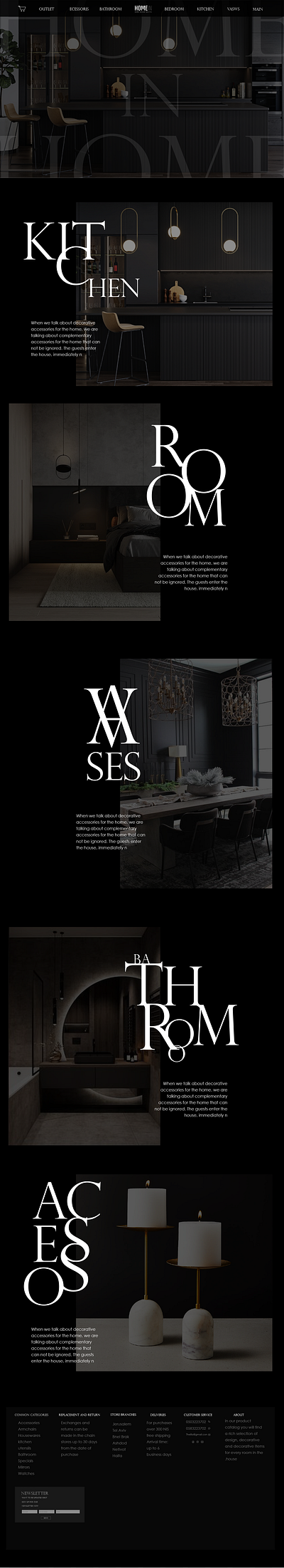 Luxury home accessories site design graphic design logo typography ui ux